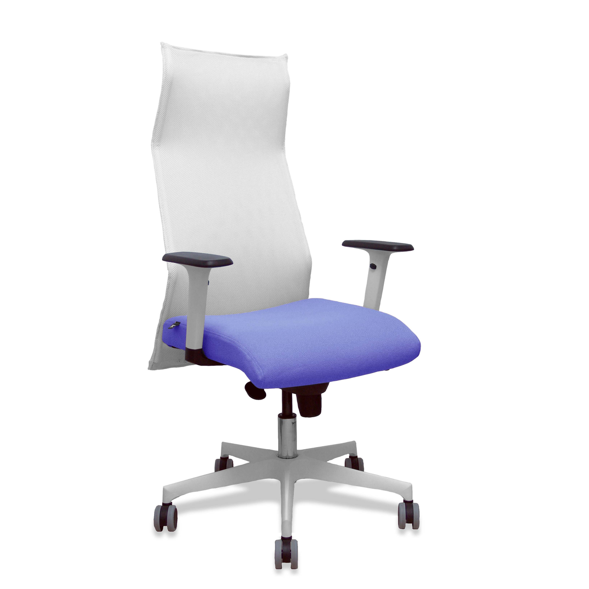 Sillón de oficina Piqueras y Crespo Sahuco Blanco Bali + - Ref. fabricante 13SM10B100B354BR65G - Blanco / Azul Claro