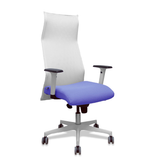 Sillón de oficina Piqueras y Crespo Sahuco Blanco Bali + - Ref. fabricante 13SM10B100B354BR65G - Blanco / Azul Claro