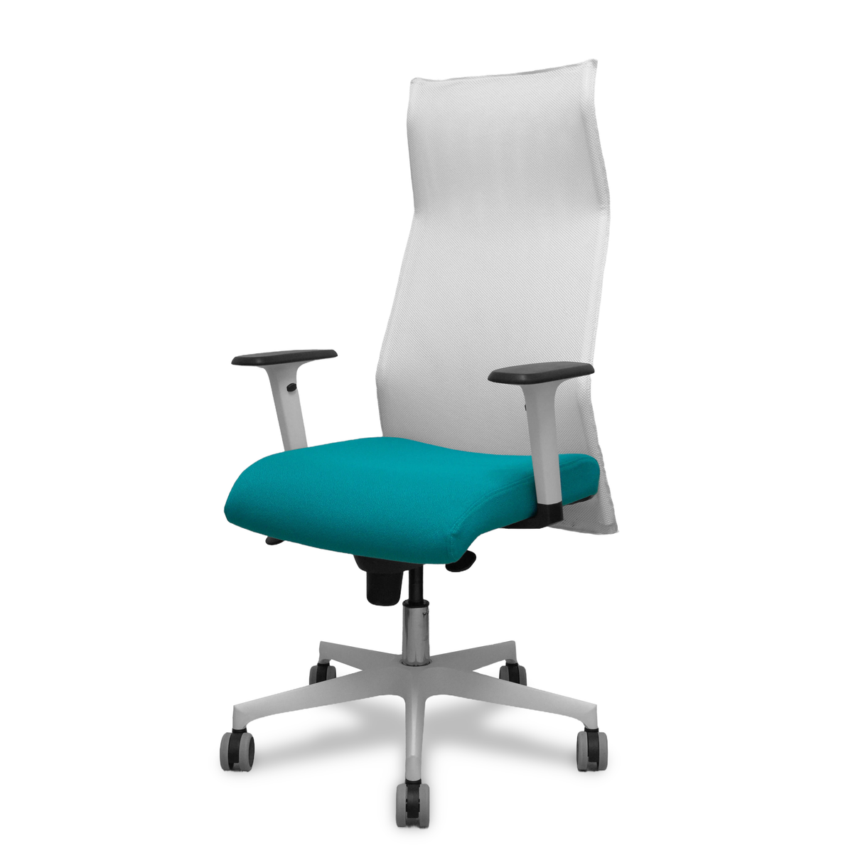 Sillón de oficina Piqueras y Crespo Sahuco Blanco Bali + - Ref. fabricante 13SM10B100B354BR65G - Blanco / Turquesa