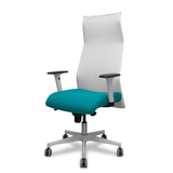 Sillón de oficina Piqueras y Crespo Sahuco Blanco Bali + - Ref. fabricante 13SM10B100B354BR65G - Blanco / Turquesa