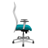 Sillón de oficina Piqueras y Crespo Sahuco Blanco Bali + - Ref. fabricante 13SM10B100B354BR65G - Blanco / Turquesa