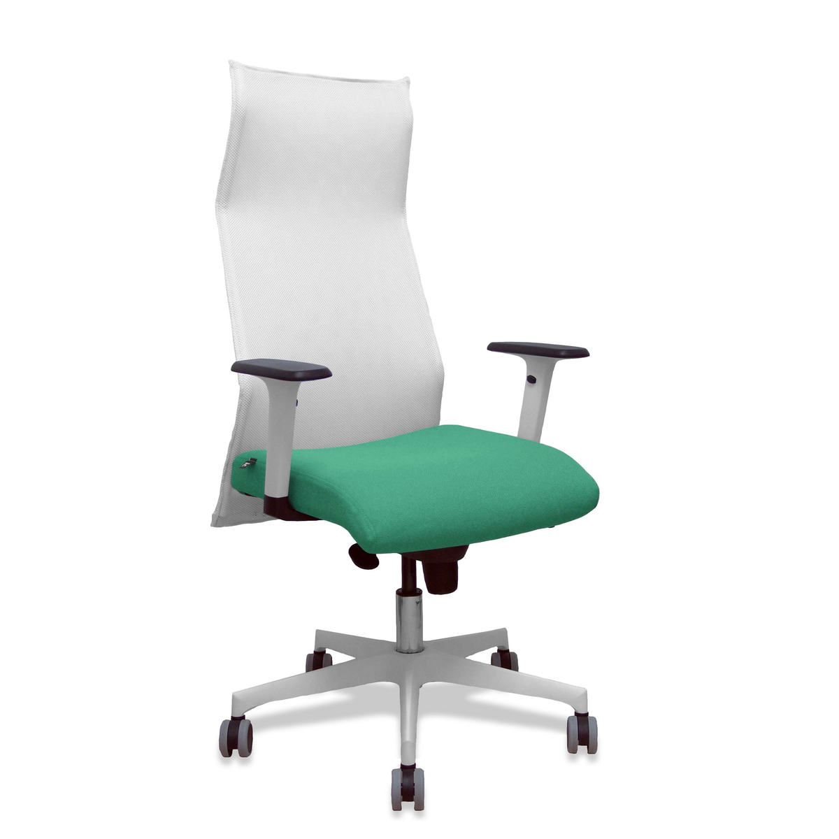 Sillón de oficina Piqueras y Crespo Sahuco Blanco Bali + - Ref. fabricante 13SM10B100B354BR65G - Blanco / Verde Esmeralda