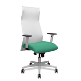 Sillón de oficina Piqueras y Crespo Sahuco Blanco Bali + - Ref. fabricante 13SM10B100B354BR65G - Blanco / Verde Esmeralda