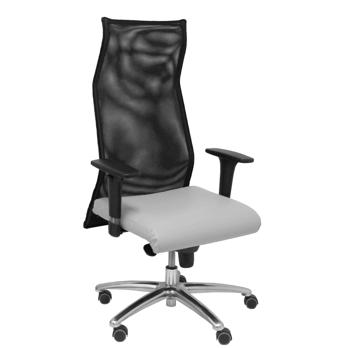 Sillón de oficina Piqueras y Crespo Sahuco Similpiel + - Ref. fabricante 13SM840SP100B24APRP - Gris Claro