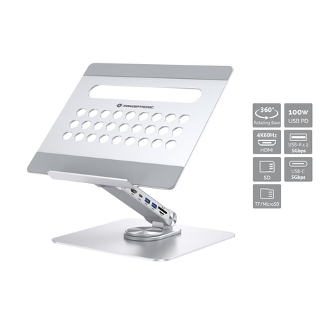 Soporte para portátil Conceptronic DONN27G Plata