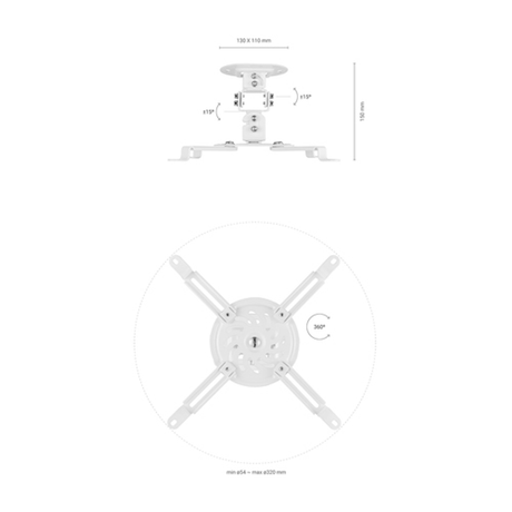 Soporte para proyector AISENS CP03TSR-129 Techo 13,5 kg - vista 4