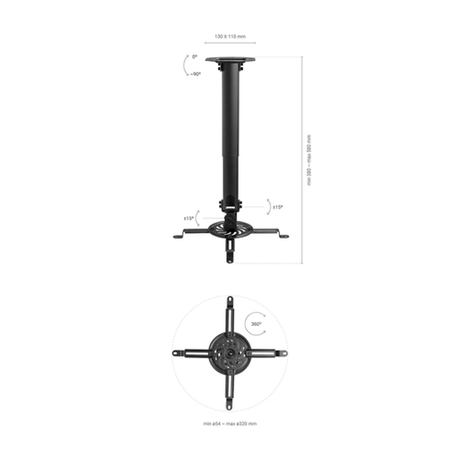 Soporte para proyector AISENS CP04TSRE-131 Techo 13,5 kg - vista 5