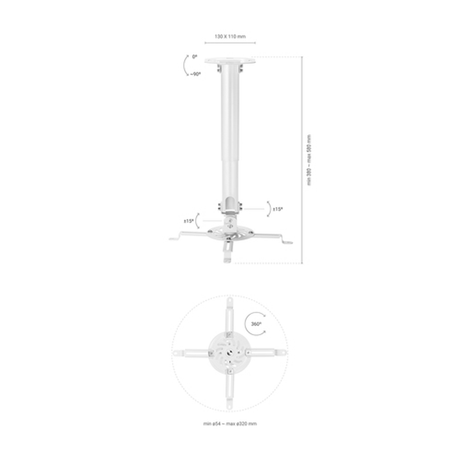 Soporte para proyector AISENS CP04TSRE-133 Techo 13,5 kg - vista 5