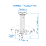 Soporte para proyector TooQ PJ1010TN-S Techo 10 kg - vista 7