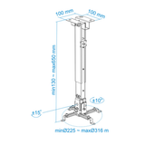 Soporte para proyector TooQ PJ2012T-W Techo 20 kg - vista 7