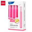 Subrayador Deli Marcador Fluorescente Punta Biselada 1-4mm Rosa