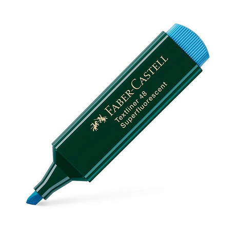 Subrayador Faber-Castell Marcador Fluorescente Texliner 48 - Punta Biselada - Trazo Azul