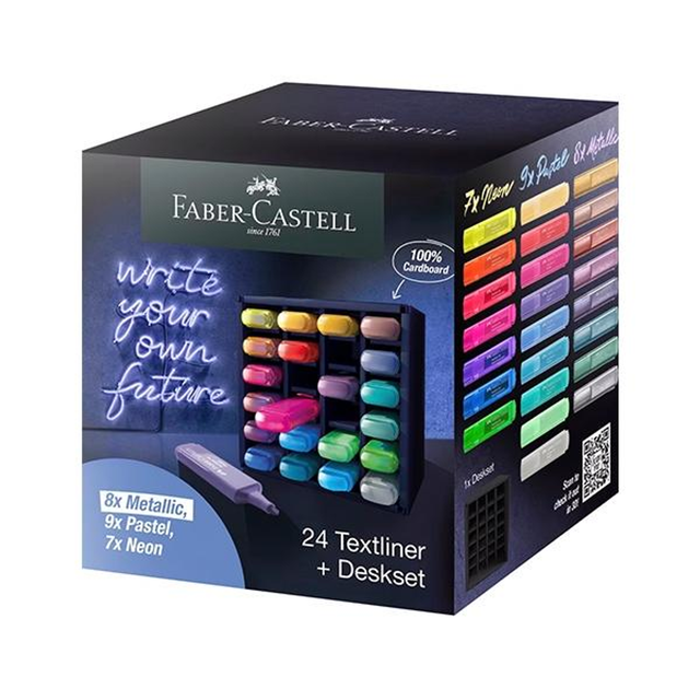 Subrayador Faber-Castell Set 24 Marcadores Fluorescentes Textliner 46 Colores Surtidos