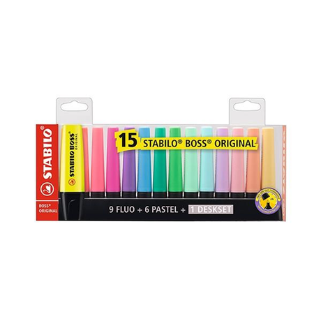 Subrayador Stabilo Marcador Fluorescente Boss Original - Punta Biselada - Trazo 2 Mm y 5
