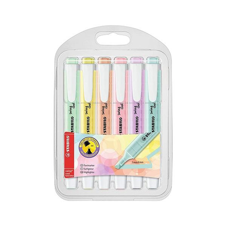 Subrayador Stabilo Paq.6 Marcadores Fluorescentes Swing Cool Pastel Colores Surtidos