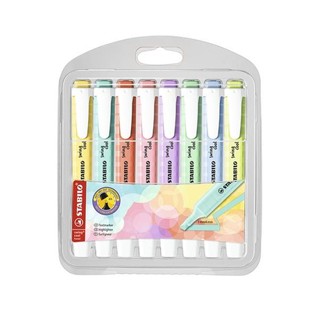 Subrayador Stabilo Paq.8 Marcadores Fluorescentes Swing Cool Pastel Colores Surtidos