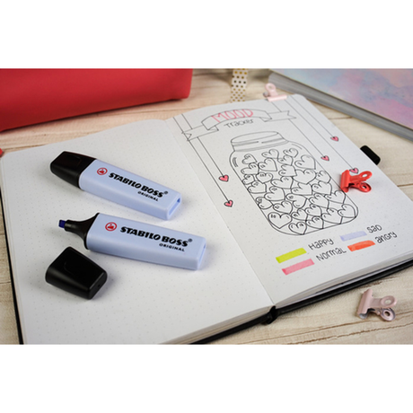 Subrayador Stabilo Marcador Fluorescente Boss Trazo 5mm Azul Ventoso Pastel - vista 3