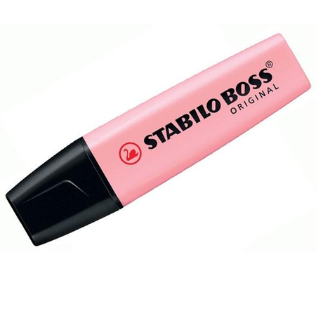 Subrayador Stabilo Marcador Fluorescente Boss Pastel Trazo 5mm Rubor Rosa