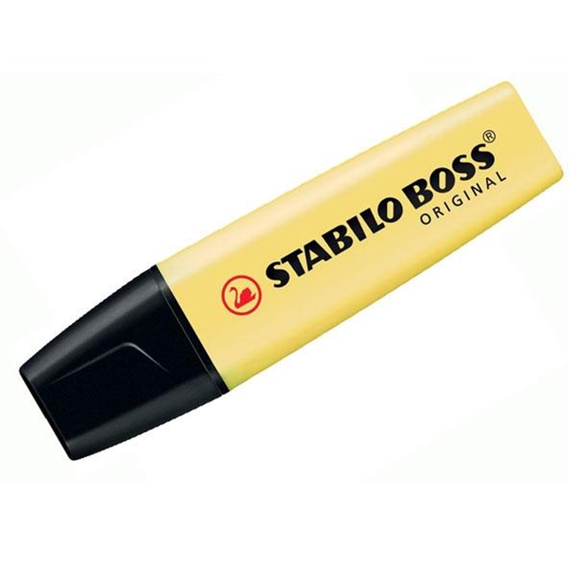 Subrayador Stabilo Marcador Fluorescente Boss Pastel Trazo 5mm Amarillo Cremoso