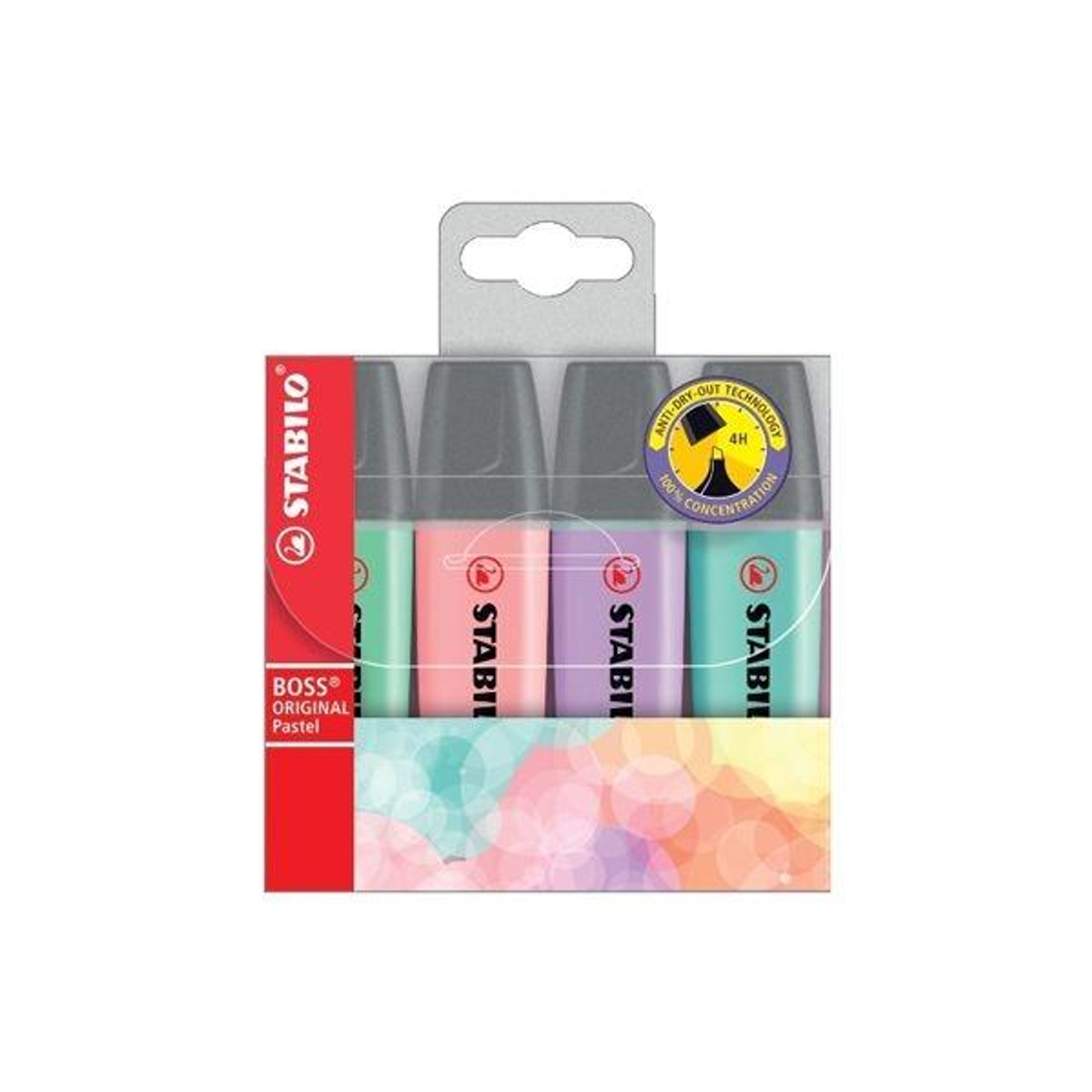 Subrayador Stabilo Paq.4 Marcadores Fluorescentes Boss Nuevos Colores Pastel
