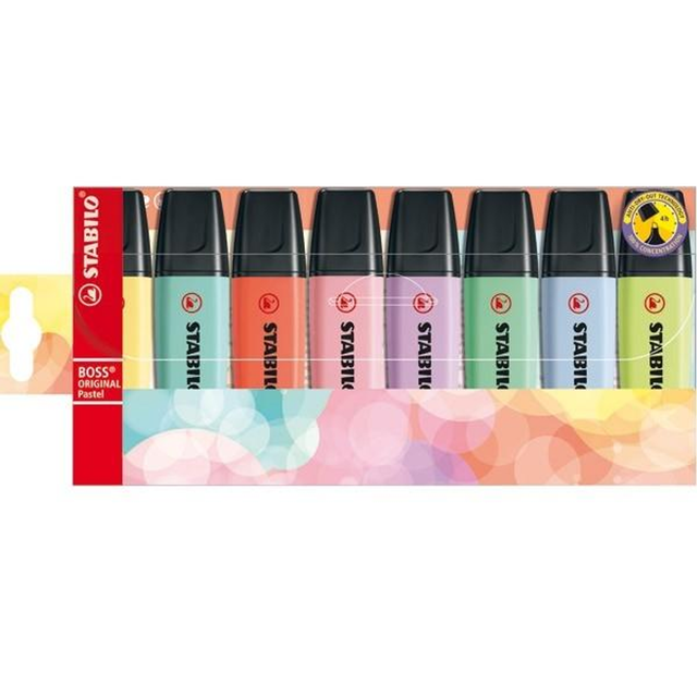 Subrayador Stabilo Paq.8 Marcadores Fluorescentes Boss New Pastel Colors