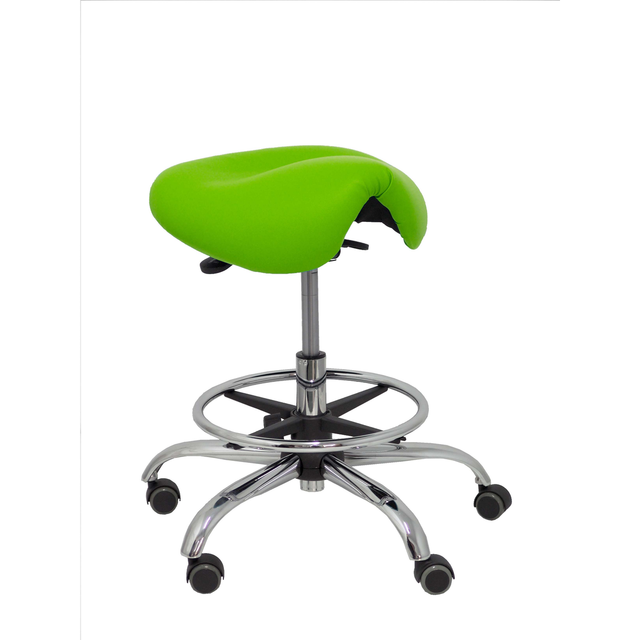 Taburete de oficina Piqueras y Crespo Alatoz Similpiel - Ref. fabricante T16BSP22CRRP - Verde