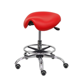 Taburete de oficina Piqueras y Crespo Alatoz Similpiel - Ref. fabricante T16BSP100CRRP - Rojo