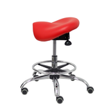 Taburete de oficina Piqueras y Crespo Alatoz Similpiel - Ref. fabricante T16BSP100CRRP - Rojo