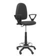 Taburete de oficina Piqueras y Crespo Ayna Similpiel - Brazos - Ref. fabricante T04CPSPNEBGOLF - Negro