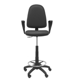 Taburete de oficina Piqueras y Crespo Ayna Similpiel - Brazos - Ref. fabricante T04CPSPNEBGOLF - Negro