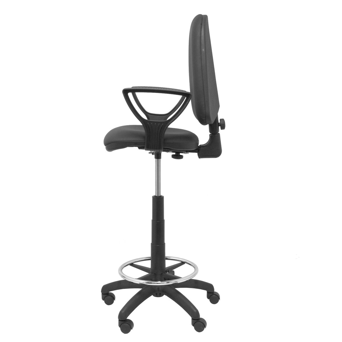 Taburete de oficina Piqueras y Crespo Ayna Similpiel - Brazos - Ref. fabricante T04CPSPNEBGOLF - Negro