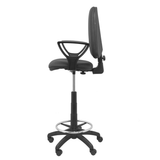 Taburete de oficina Piqueras y Crespo Ayna Similpiel - Brazos - Ref. fabricante T04CPSPNEBGOLF - Negro