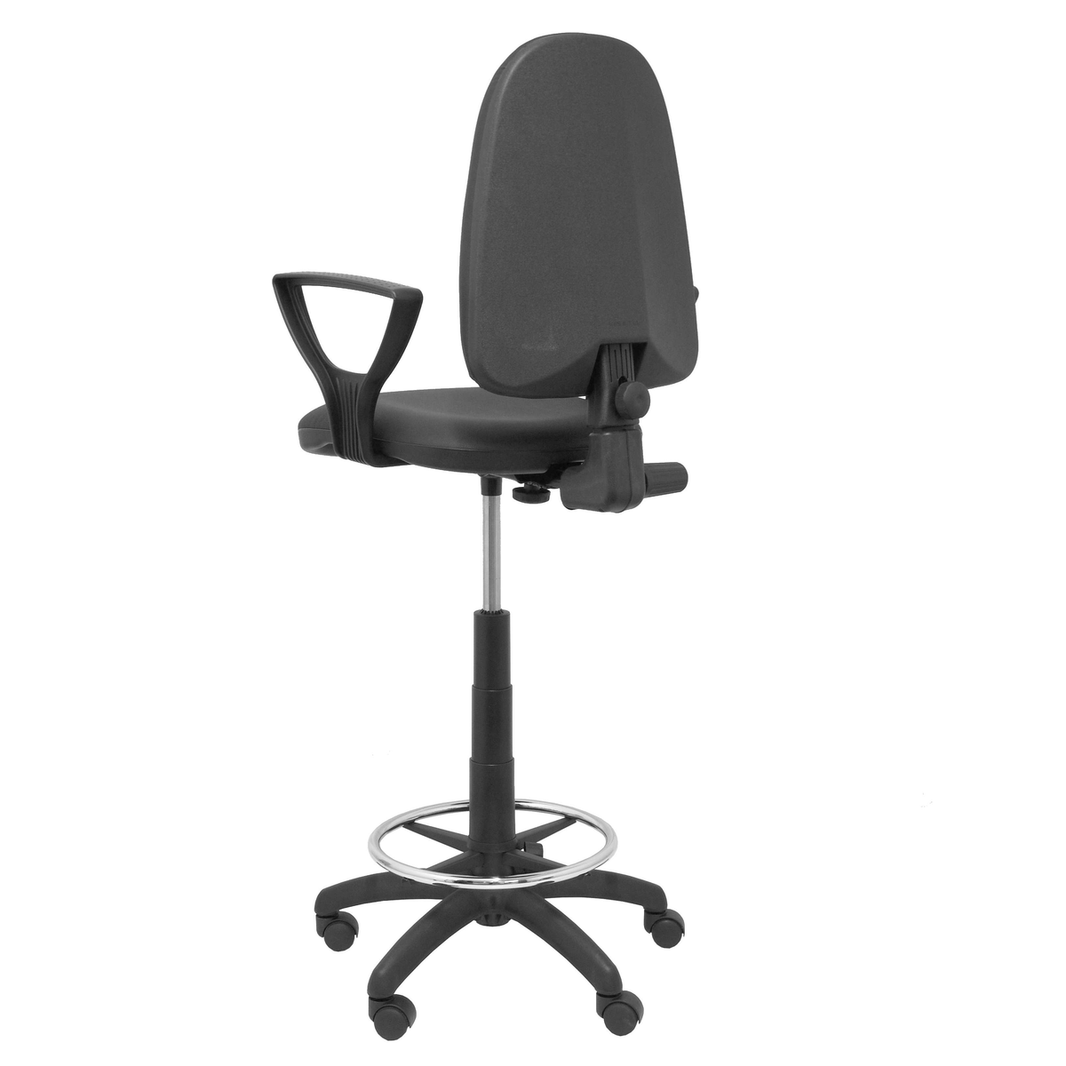 Taburete de oficina Piqueras y Crespo Ayna Similpiel - Brazos - Ref. fabricante T04CPSPNEBGOLF - Negro