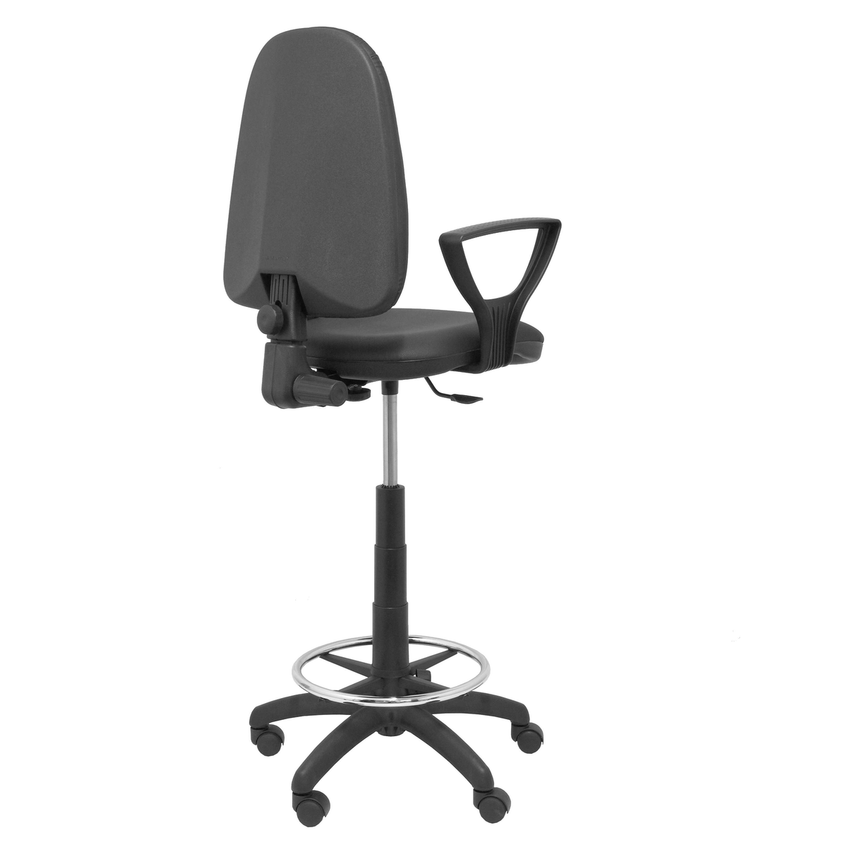 Taburete de oficina Piqueras y Crespo Ayna Similpiel - Brazos - Ref. fabricante T04CPSPNEBGOLF - Negro
