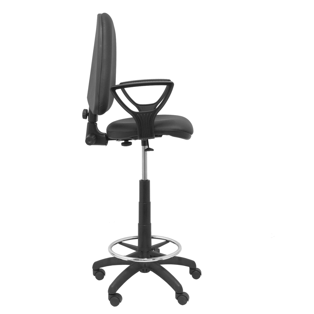 Taburete de oficina Piqueras y Crespo Ayna Similpiel - Brazos - Ref. fabricante T04CPSPNEBGOLF - Negro