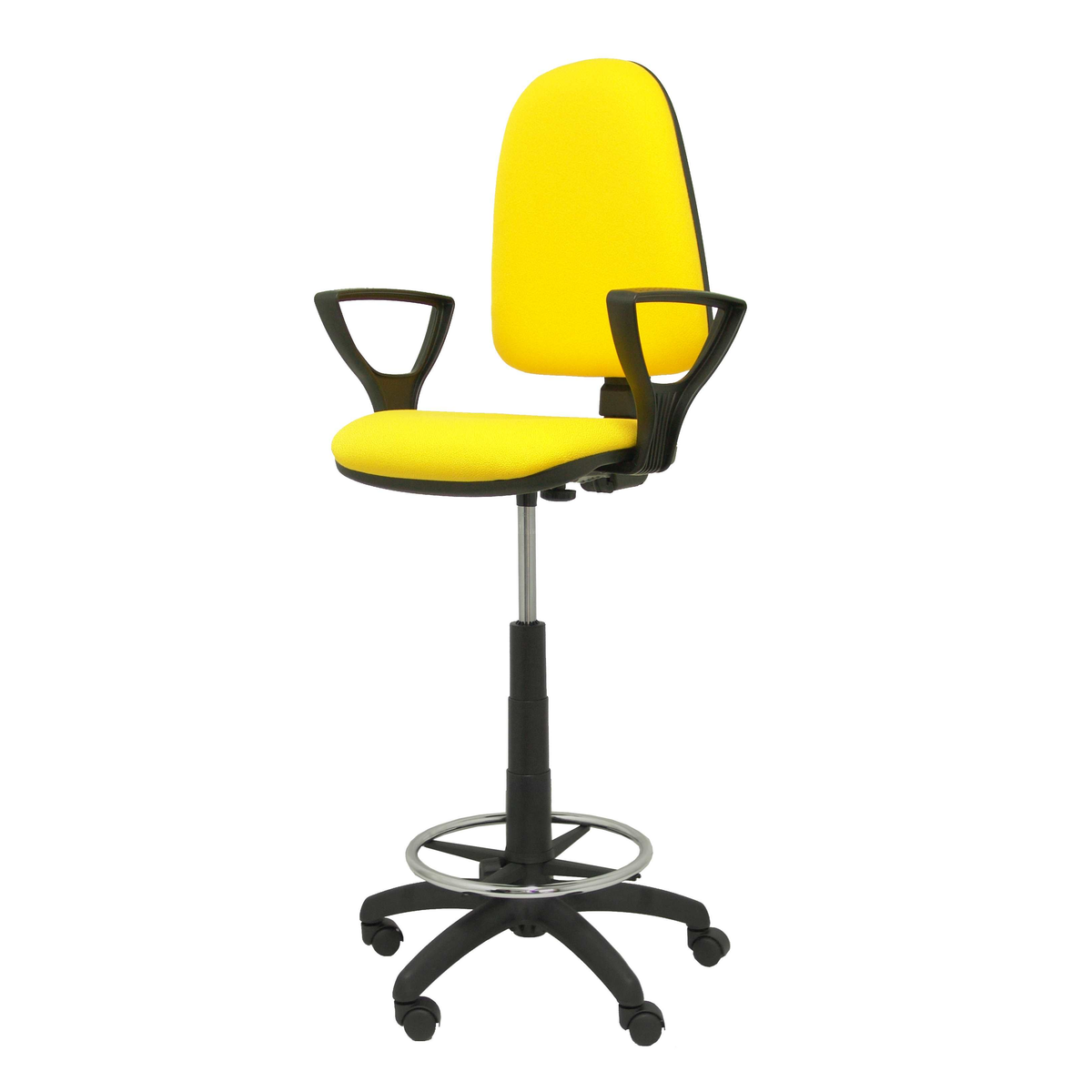 Taburete de oficina Piqueras y Crespo Ayna Bali - Brazos fijos - Ref. fabricante T04CPB220BGOLF - Amarillo