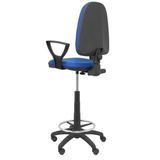 Taburete de oficina Piqueras y Crespo Ayna Bali - Brazos fijos - Ref. fabricante T04CPB220BGOLF - Azul
