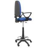 Taburete de oficina Piqueras y Crespo Ayna Bali - Brazos fijos - Ref. fabricante T04CPB220BGOLF - Azul