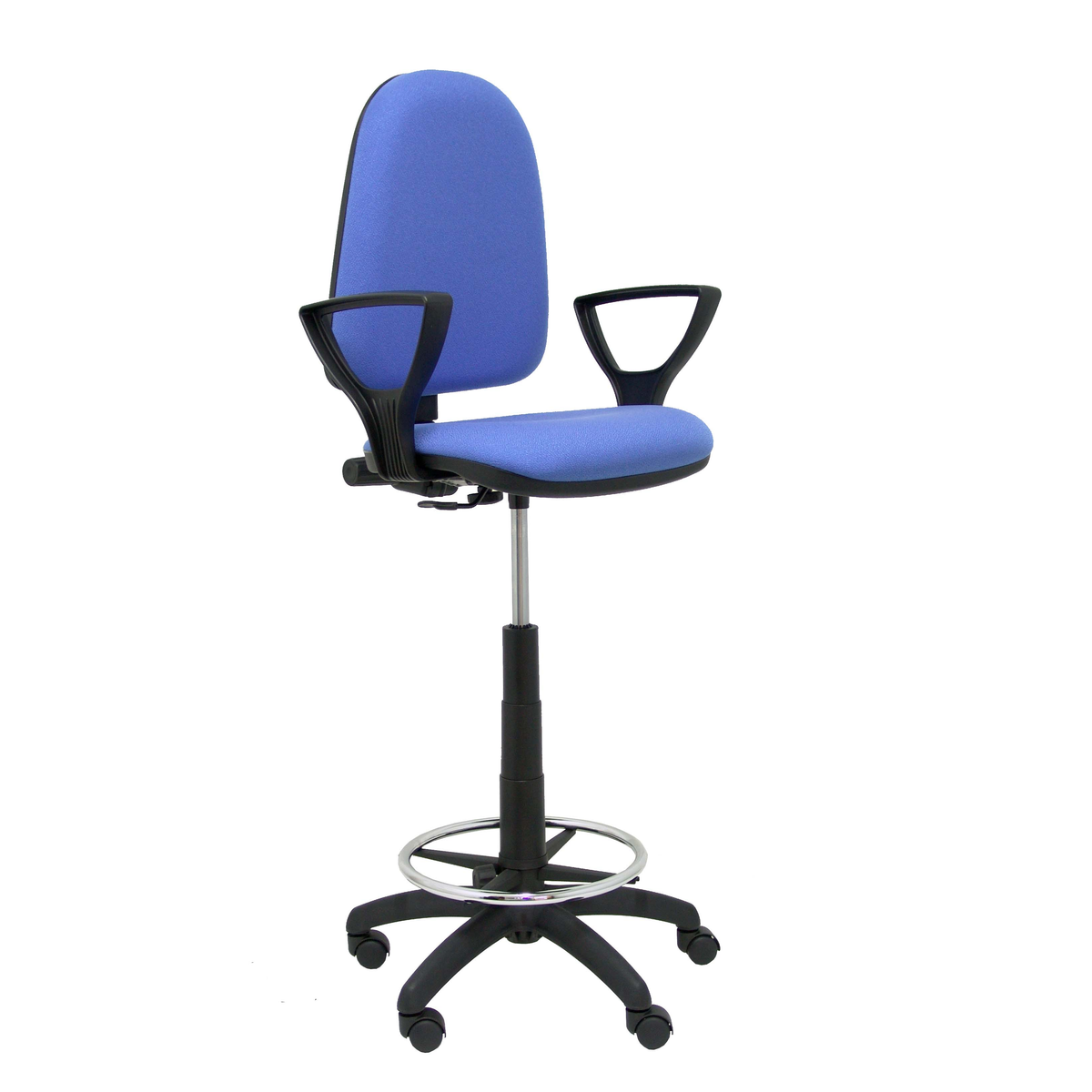 Taburete de oficina Piqueras y Crespo Ayna Bali - Brazos fijos - Ref. fabricante T04CPB220BGOLF - Azul Claro
