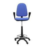 Taburete de oficina Piqueras y Crespo Ayna Bali - Brazos fijos - Ref. fabricante T04CPB220BGOLF - Azul Claro