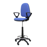 Taburete de oficina Piqueras y Crespo Ayna Bali - Brazos fijos - Ref. fabricante T04CPB220BGOLF - Azul Claro