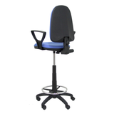 Taburete de oficina Piqueras y Crespo Ayna Bali - Brazos fijos - Ref. fabricante T04CPB220BGOLF - Azul Claro