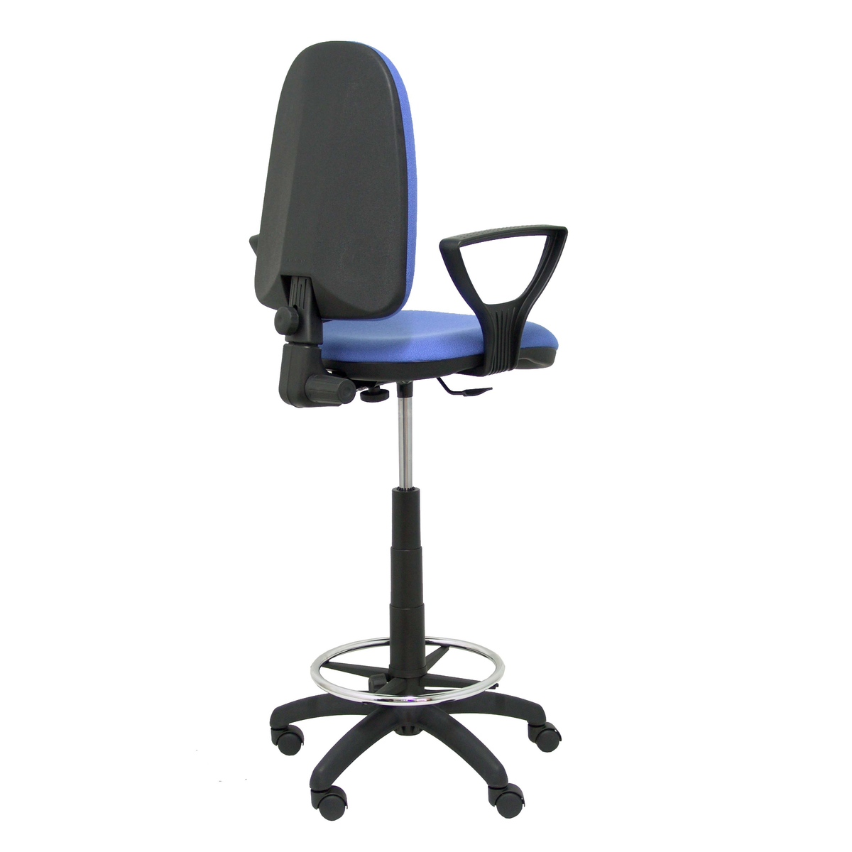 Taburete de oficina Piqueras y Crespo Ayna Bali - Brazos fijos - Ref. fabricante T04CPB220BGOLF - Azul Claro
