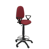Taburete de oficina Piqueras y Crespo Ayna Bali - Brazos fijos - Ref. fabricante T04CPB220BGOLF - Granate