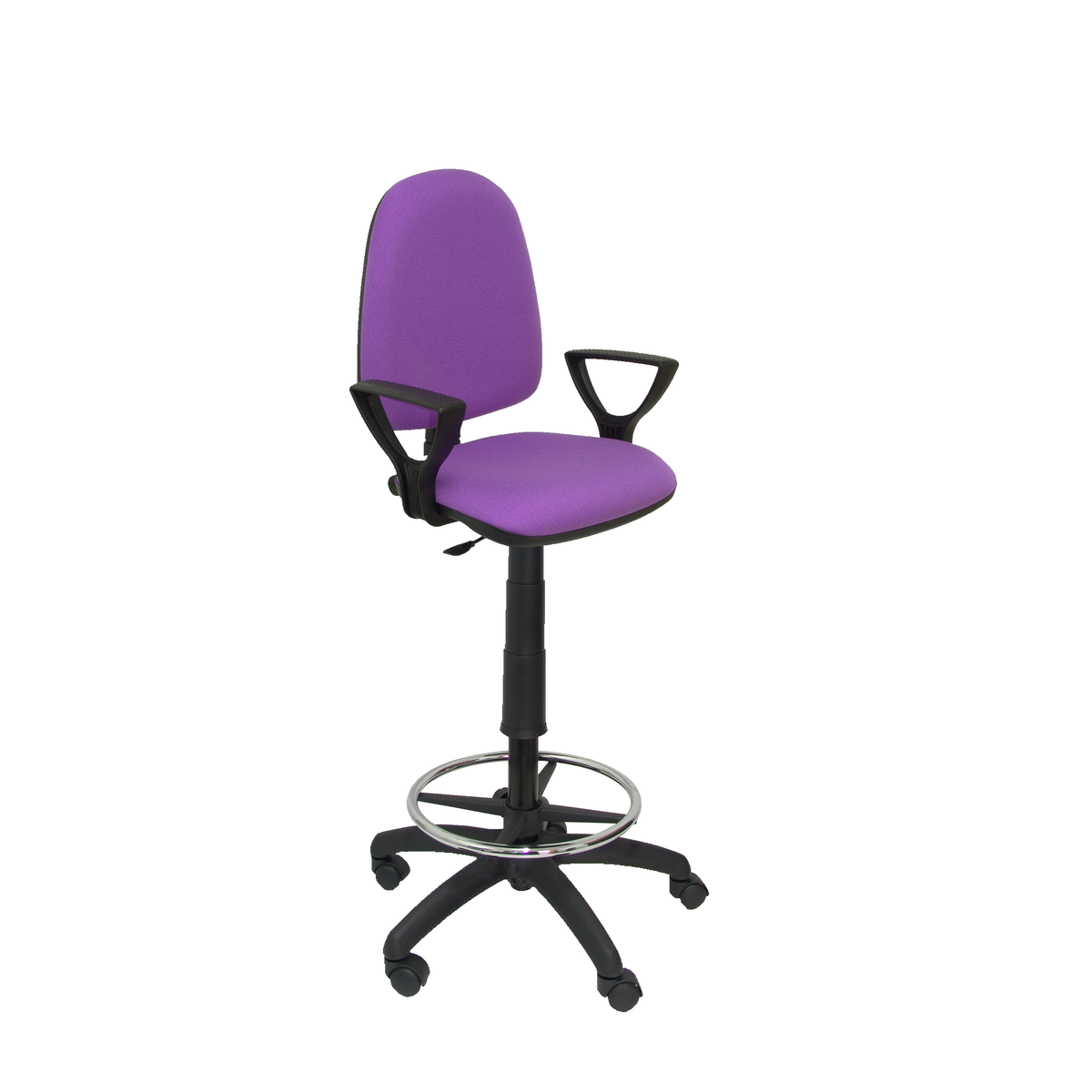 Taburete de oficina Piqueras y Crespo Ayna Bali - Brazos fijos - Ref. fabricante T04CPB220BGOLF - Lila