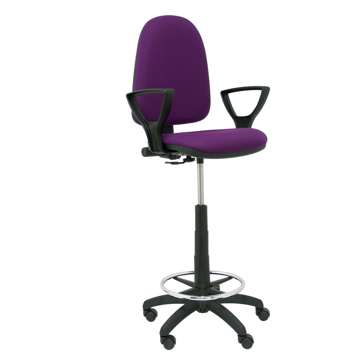Taburete de oficina Piqueras y Crespo Ayna Bali - Brazos fijos - Ref. fabricante T04CPB220BGOLF - Morado