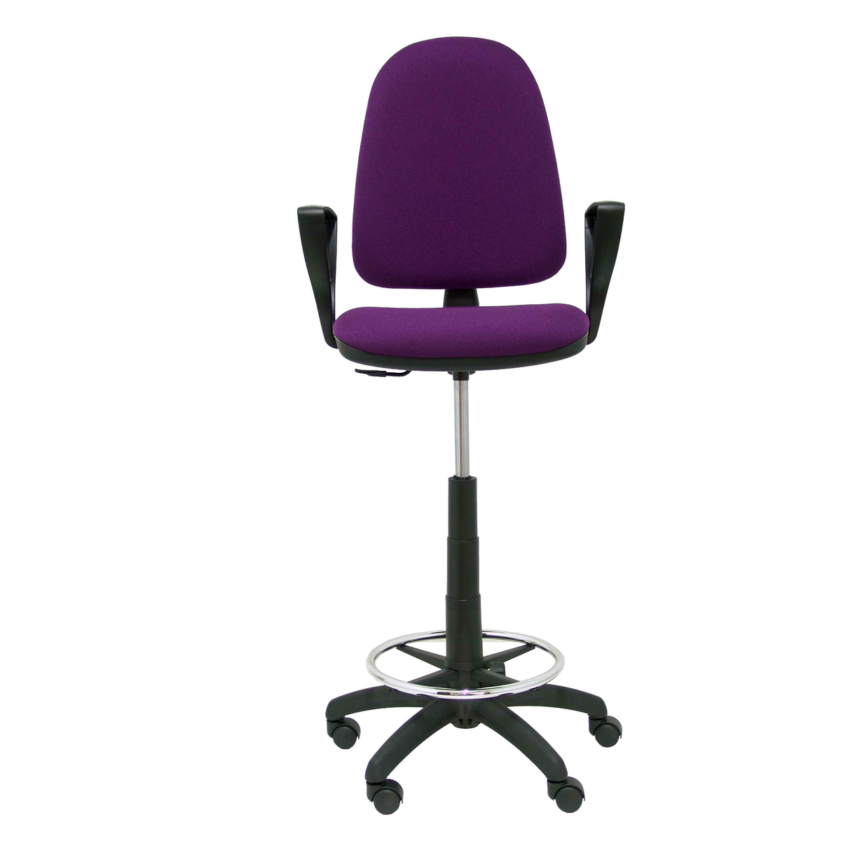 Taburete de oficina Piqueras y Crespo Ayna Bali - Brazos fijos - Ref. fabricante T04CPB220BGOLF - Morado