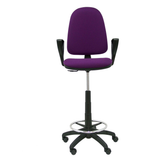 Taburete de oficina Piqueras y Crespo Ayna Bali - Brazos fijos - Ref. fabricante T04CPB220BGOLF - Morado