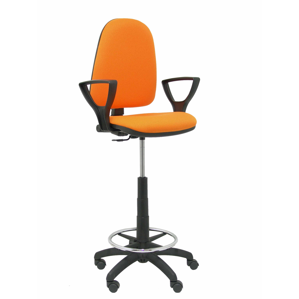 Taburete de oficina Piqueras y Crespo Ayna Bali - Brazos fijos - Ref. fabricante T04CPB220BGOLF - Naranja