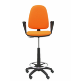 Taburete de oficina Piqueras y Crespo Ayna Bali - Brazos fijos - Ref. fabricante T04CPB220BGOLF - Naranja